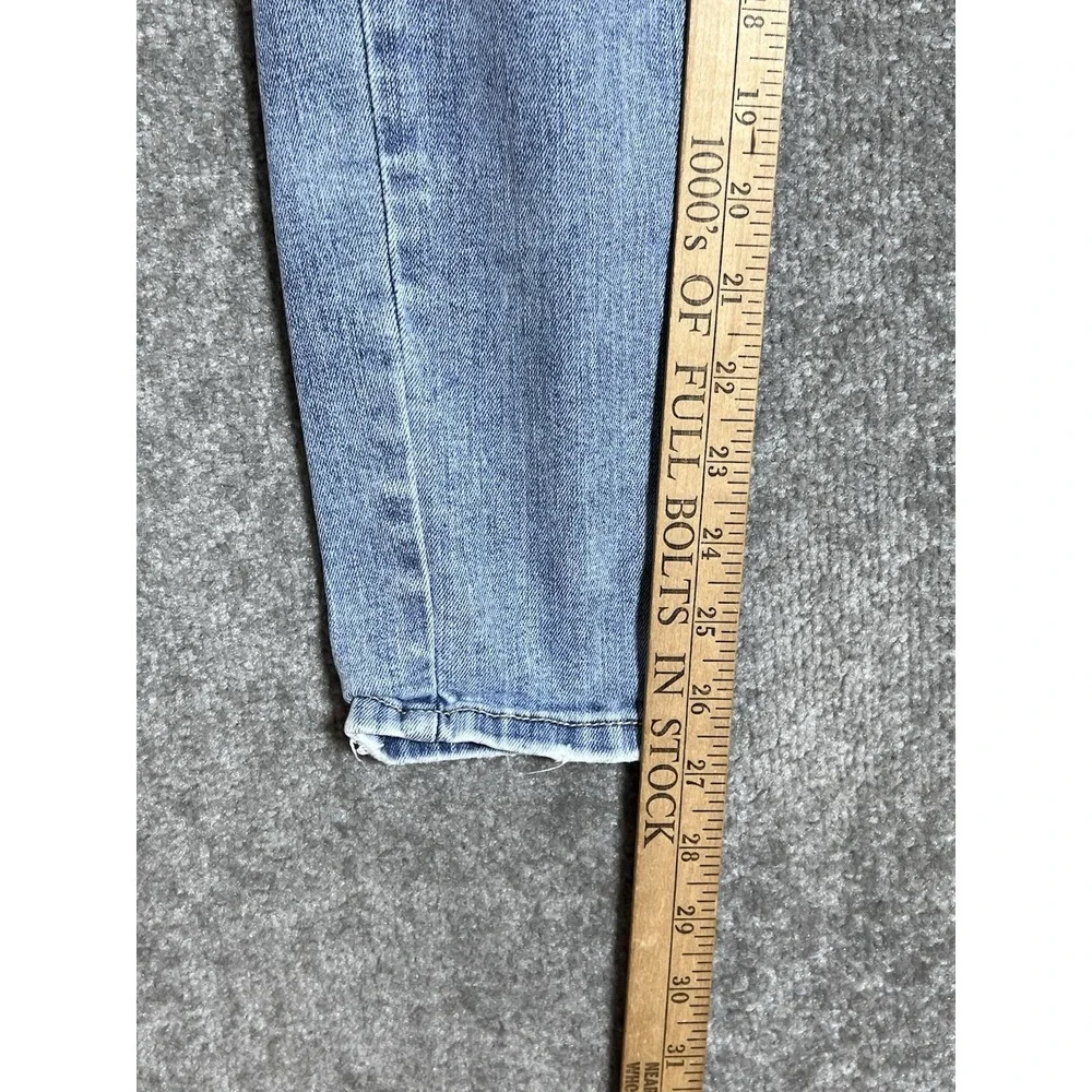 Eunina Bella Super High Rise Skinny Ankle Jeans Womens Size 0 Blue Distressed